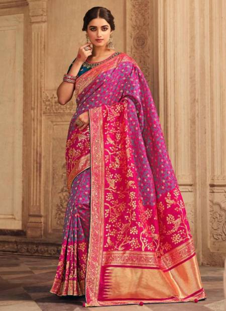 Dark Pink Colour Vrindavan 23 New Fancy Heavy Festive Wear Saree Collection 10159